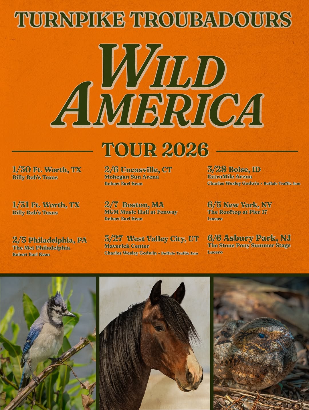Turnpike Troubadours Wild America Tour Poster 2026
